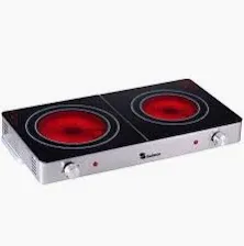 כירה חשמלית קרמית 2 להבות סלמור משטח זכוכית